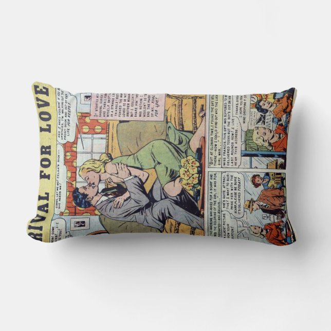 Vintage Comic Lumbar Pillow (Front)