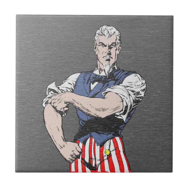 Vintage Comic Uncle Sam Tile (Front)