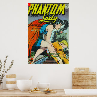 Vintage Comics Fantasy Phantom Lady Poster