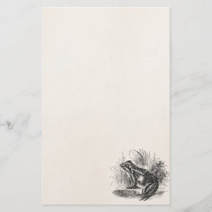 Vintage Common Frog - Reptile Frogs Template Blank Stationery