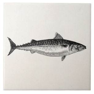 Vintage Common Mackerel Fish - Aquatic Template Tile