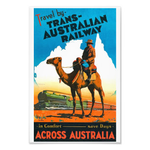 Vintage Commonwealth Railways poster