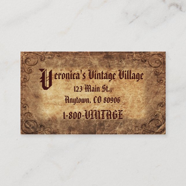 Vintage Company Business Card (Front)