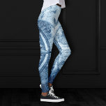Vintage Compass | Blue Grunge Nautical Sea Chart Leggings<br><div class="desc">#abstractart Antique modern contemporary navy blue grunge abstract nautical chart featuring a compass and globe with butterflies on a water inspired textured background. This hand-painted watercolor and mixed medium gradient adds the perfect pop of colour and personal style. Easy DIY home makeover decor room facelift! #homedecor For customizations or other...</div>