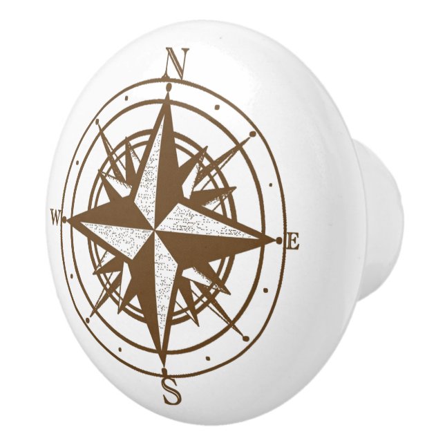 Vintage Compass Ceramic Knob (Right)