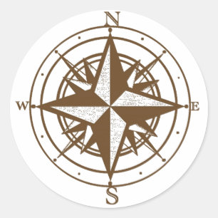 Vintage Compass Classic Round Sticker