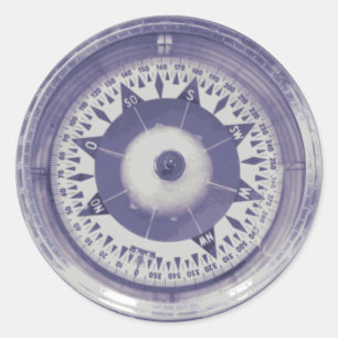 Vintage Compass Nautical Classic Round Sticker