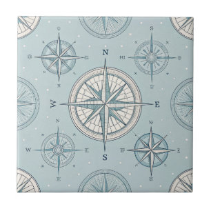 Vintage Compass Nautical Seamless Pattern (1) Tile