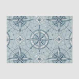 Vintage Compass Nautical Seamless Pattern (2) Tissue Paper