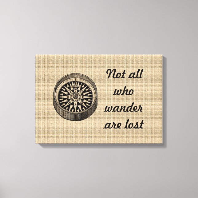 Vintage Compass on canvas (Front)