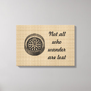 Vintage Compass on canvas Print