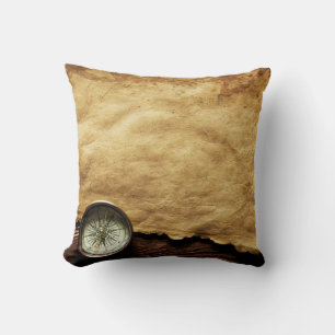Vintage Compass Pillow! Throw Pillow