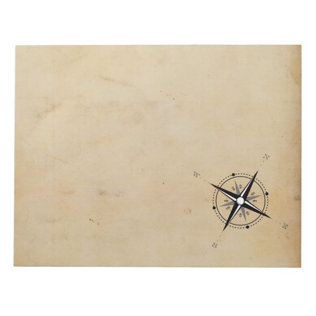 Vintage Compass Rose Adventure Exploration Notepad (Front)