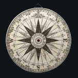 Vintage Compass Rose Dartboard<br><div class="desc">A vintage compass rose in sepia on a parchment toned antiqued background. Centre reads "mariner's compass." Keep score around the compass directions. . Fantastic gift for a travel agent, ship captain or world traveller.</div>