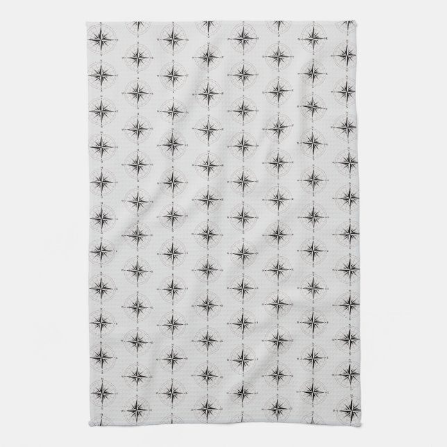 Vintage Compass Rose    Kitchen Towel (Vertical)