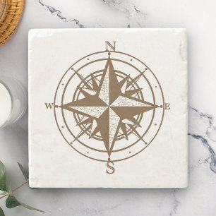 Vintage Compass Stone Coaster
