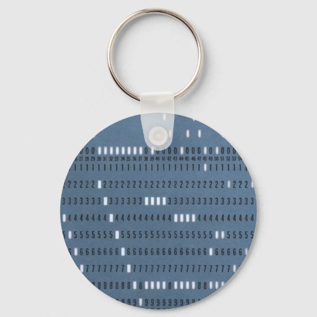 Vintage Computer Punched Card Keychain (Front)