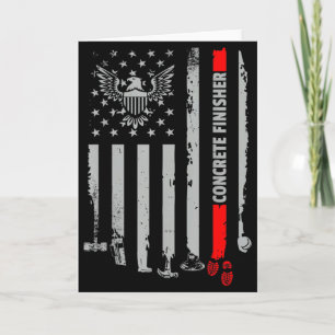 Vintage Concrete Finisher Usa Flag American Flag P Card