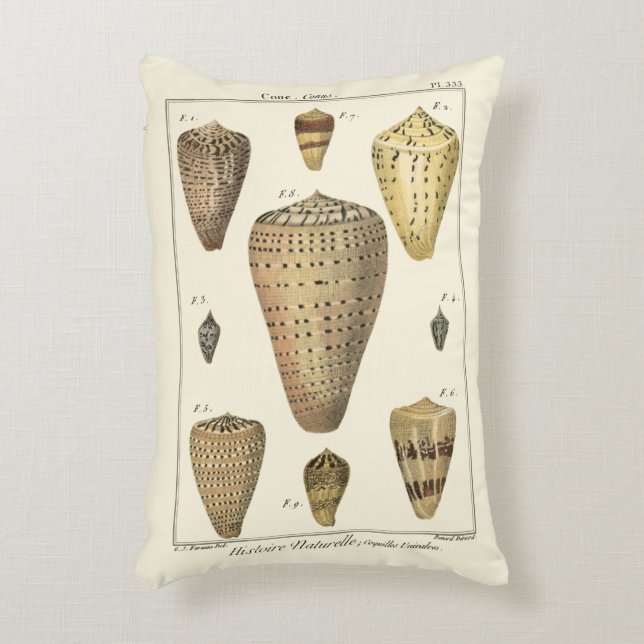 Vintage Cone Shells Accent Pillow (Front(Vertical))