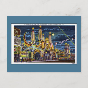Vintage Coney Island luna park surf avenue Postcard