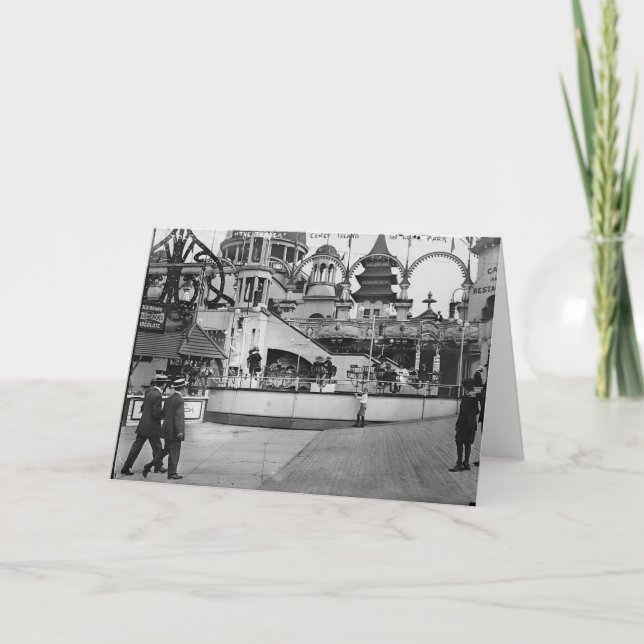 Vintage Coney Island Photograph Card (Front)