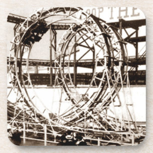 Vintage Coney Island Roller Coasters Sepia Gift