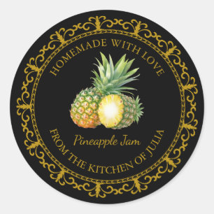 Vintage confiture d'ananas maison Étiquette l noir
