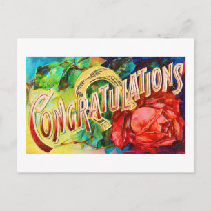 Vintage Congratulations Postcard