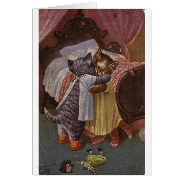 Vintage - Consoling a Crying Kitten, (Front)