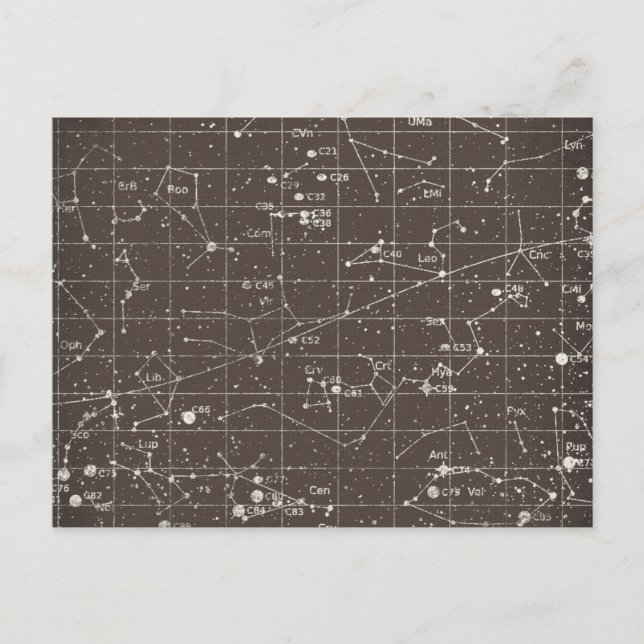 Vintage Constellation Chart Postcard (Front)