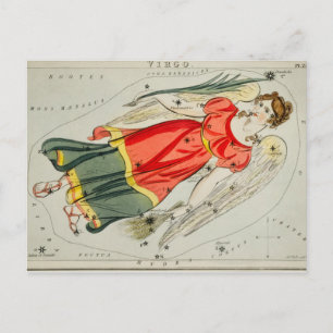 Vintage Constellation Illustration Postcard