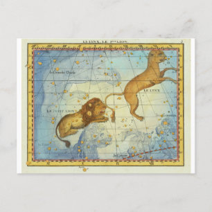 Vintage Constellation Leo Postcard