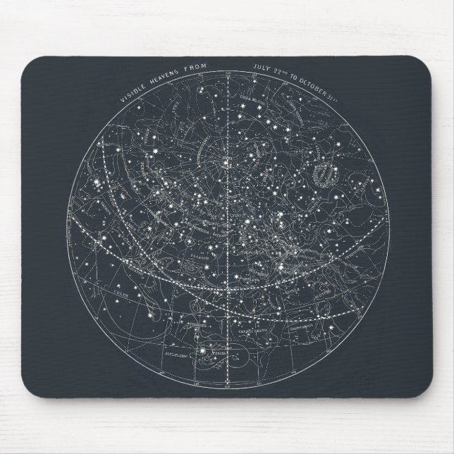 Vintage Constellation Map Mouse Pad (Front)