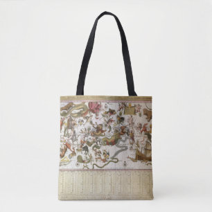 Vintage Constellation Star Map by Backer and Broen Tote Bag