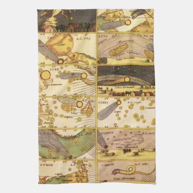 Vintage Constellations, Antique Astronomy & Stars Kitchen Towel (Vertical)