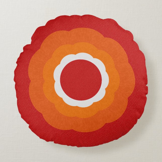 Vintage contemporary rosette round cushion (Front)