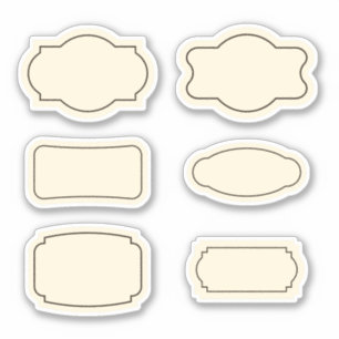 Vintage contour food sticker labels