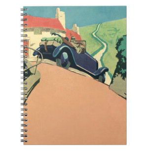 Vintage Convertible Car Road Trip in the Country Notebook
