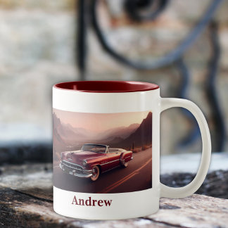 Vintage Convertible Chieftain Style, Red Two-Tone Coffee Mug