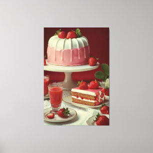 Vintage cook book illustration Canvas Print