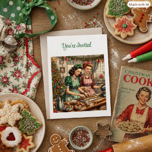 Vintage Cookie Exchange Christmas Invitation