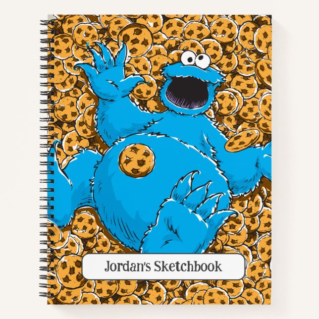 Vintage Cookie Monster and Cookies Drawing Notebook (Front)