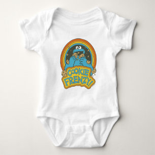 Vintage Cookie Monster   Cookie Frenzy Baby Bodysuit