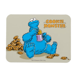 Vintage Cookie Monster Eating Cookies Magnet