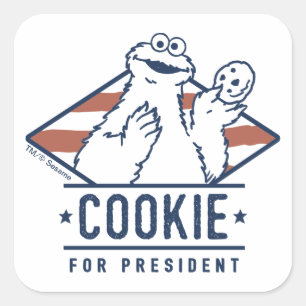 Vintage Cookie Monster for President Square Sticker