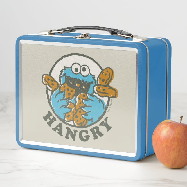 Vintage Cookie Monster | Hangry Metal Lunch Box (In Situ)