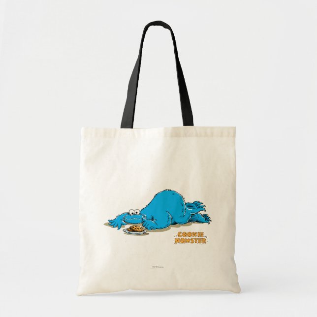 Vintage Cookie Monster Plate of Cookies Tote Bag (Front)