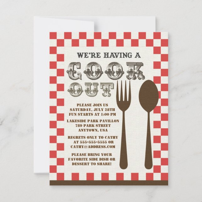 Vintage Cookout Style Invitation (Front)