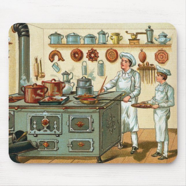 Vintage Cooks in the Kitchen Mouse Pad (Front)