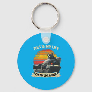 Vintage Cool Bear Funny Fathers Day Animal Lover Keychain